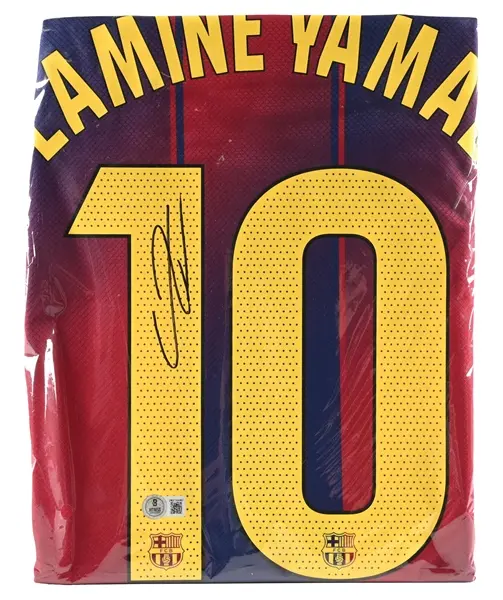 YAMAL LAMINE SIGNED BARCELONA SHIRT W/ BECKETT HOLOGRAM VERIFICATION