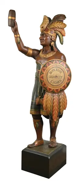 EXTREMELY RARE ROBB HEROIC SIZE 19TH CENTURY CARVED AND PAINTED CIGAR