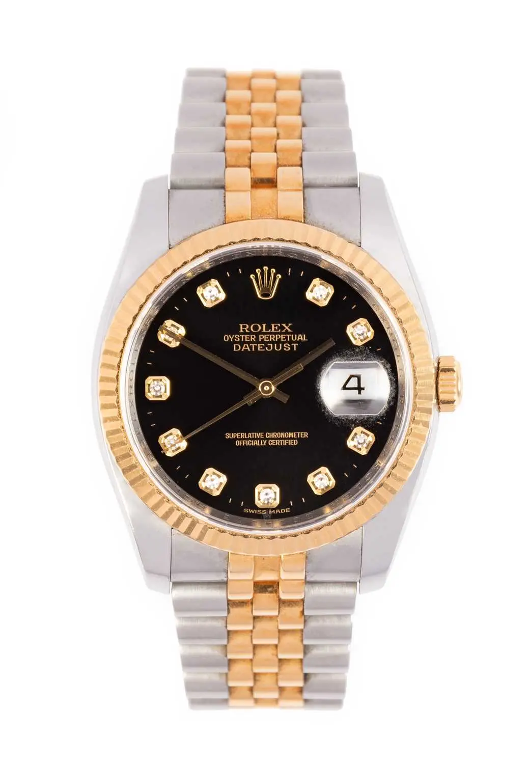 Rolex: A Steel and Gold Automatic Calendar Centre Seconds Wristwatch