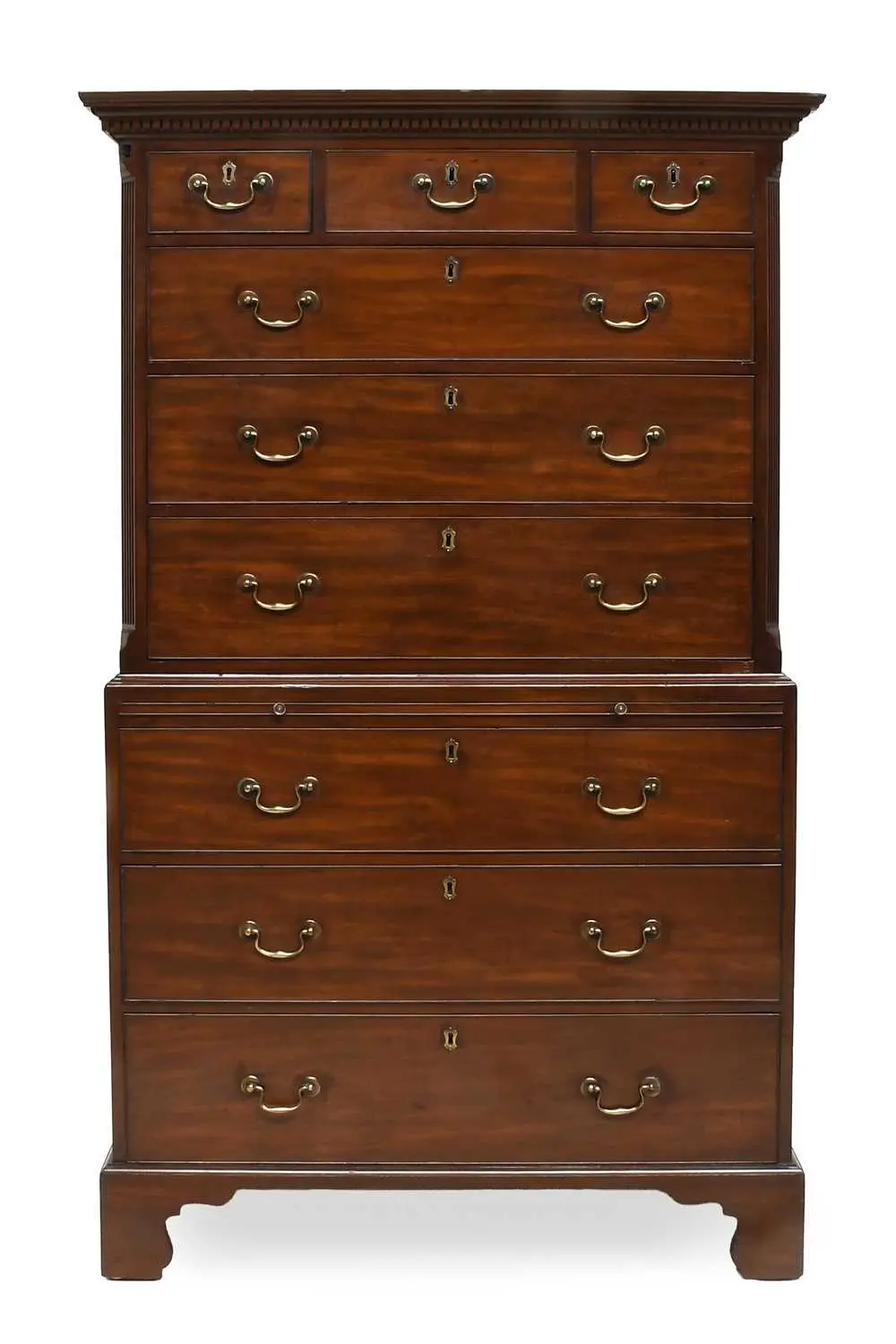 A George III Mahogany Chest on Chest, early 19th century