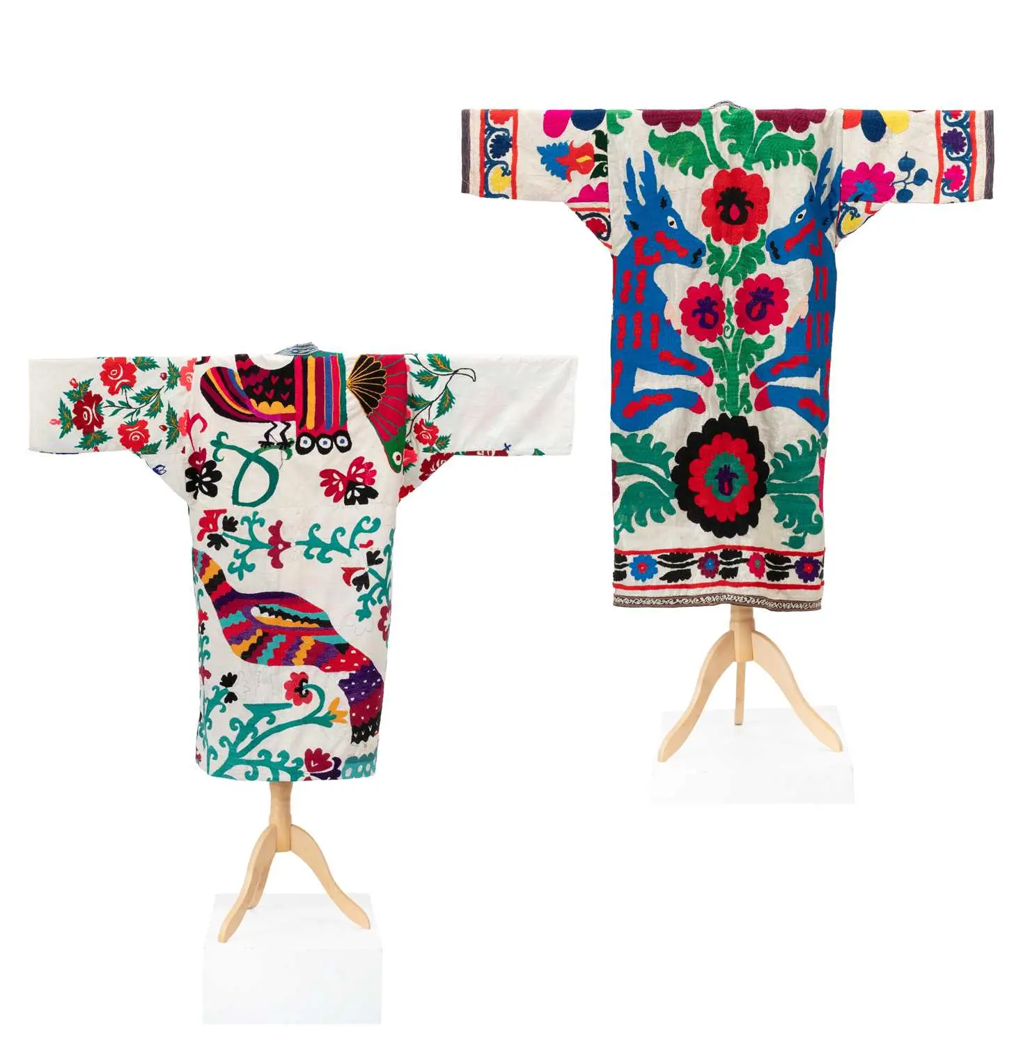Late 20th Century Uzbek Embroidered Tunic Dress, A Similar Uzbek Embroidered