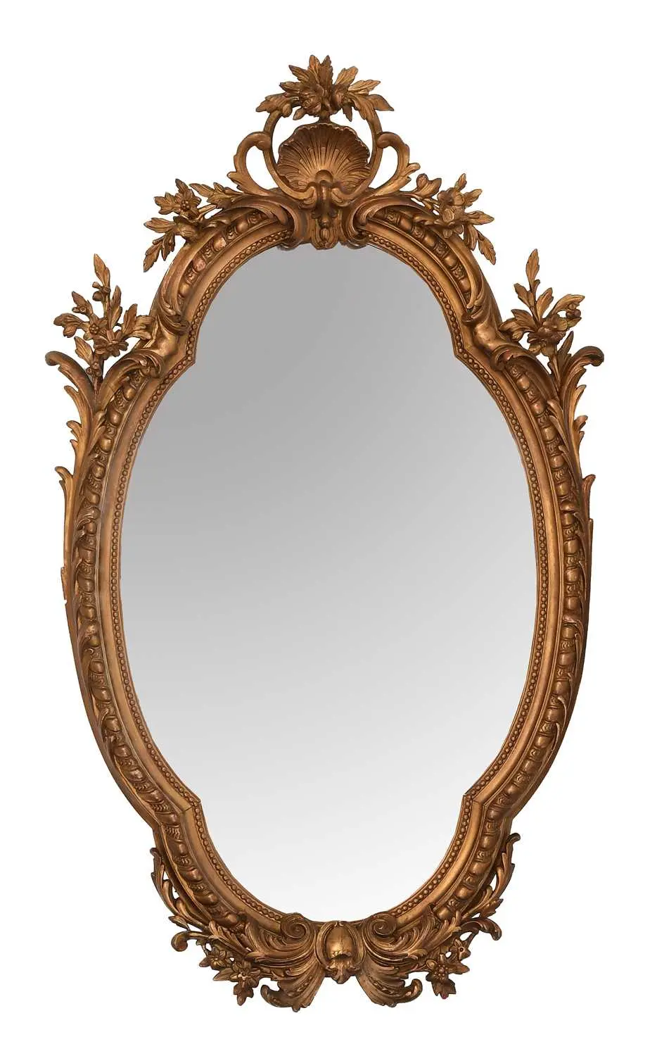 A Victorian Carved Giltwood and Composition Bevelled Glass Mirror