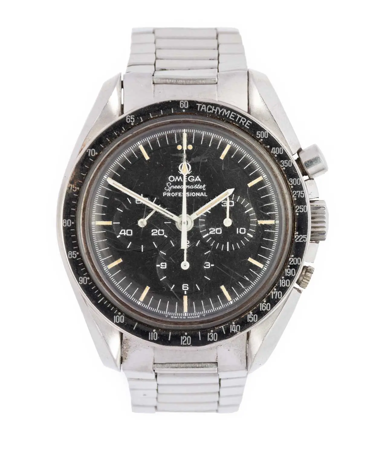 Omega: A Stainless Steel Chronograph Moon Wristwatch, signed Omega