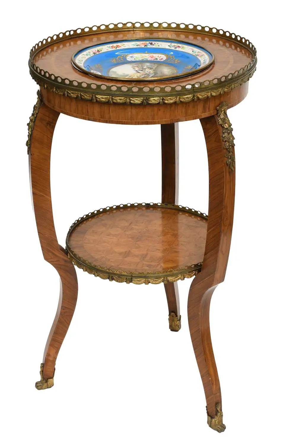 A Louis XV-Style Kingwood, Tulipwood-Banded and Gilt-Metal-Mounted