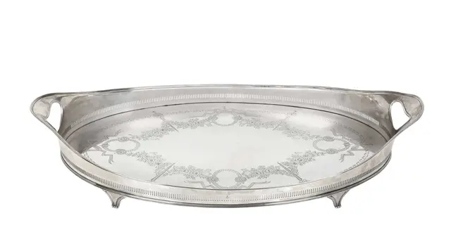 An Edward VII Silver Gallery-Tray by Hawksworth, Eyre and Co. Ltd.