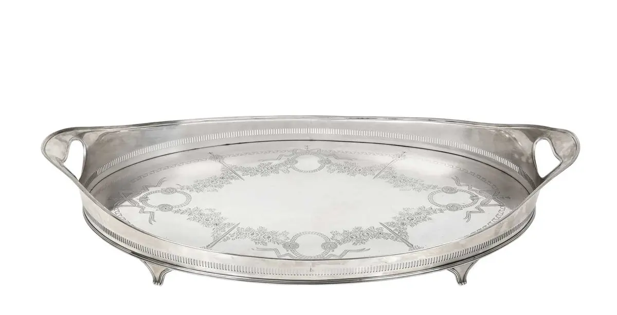 An Edward VII Silver Gallery-Tray by Hawksworth, Eyre and Co. Ltd.