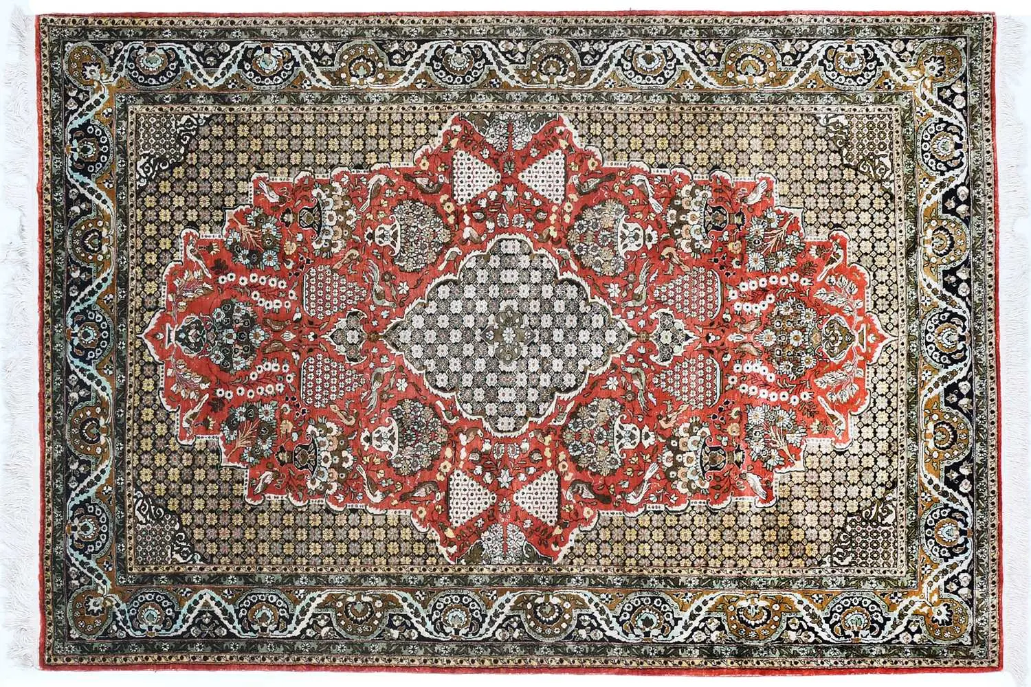 Silk Ghom Rug, Central Iran, Circa 1970