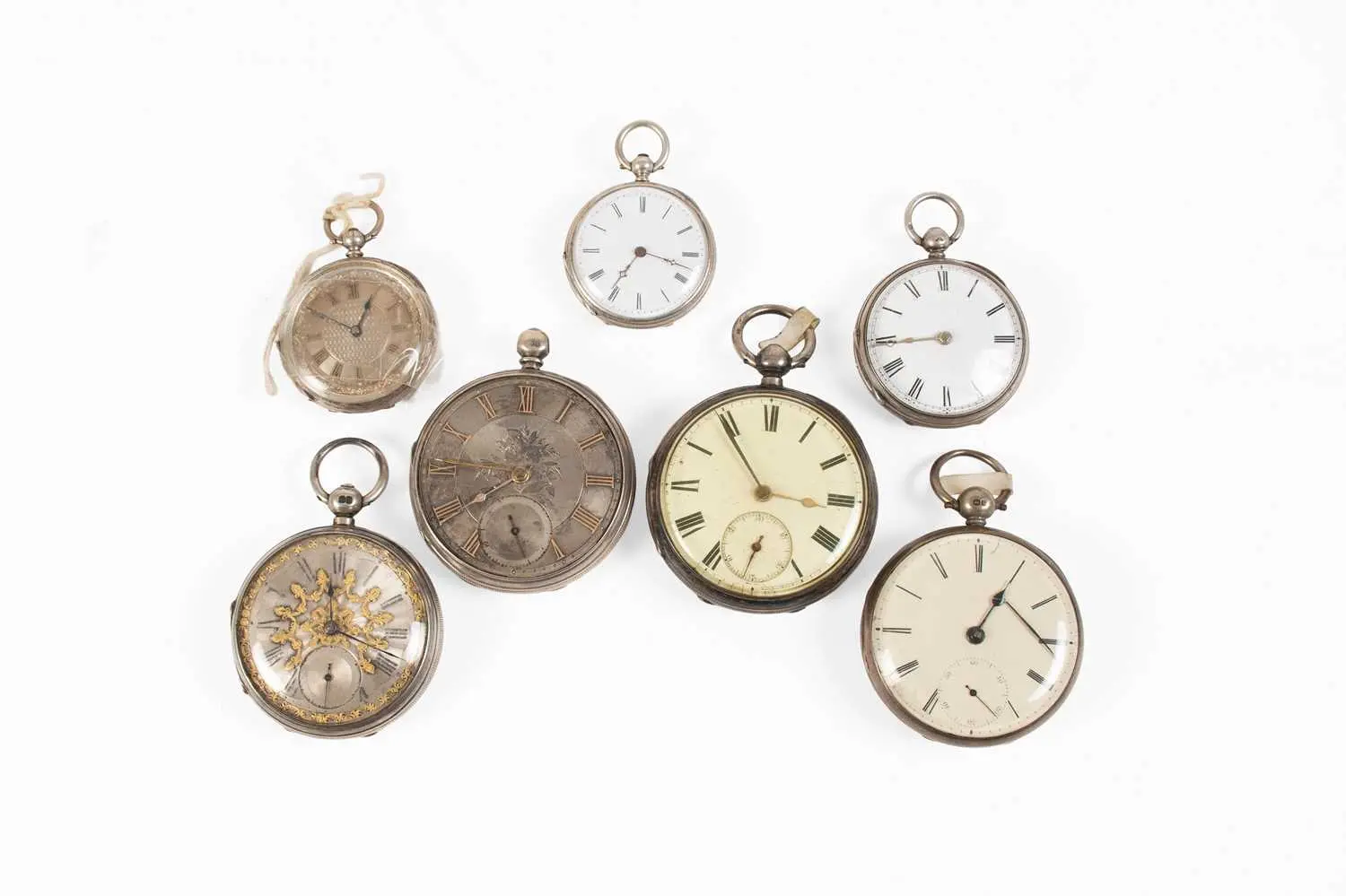 Four Silver Open Faced Pocket Watches