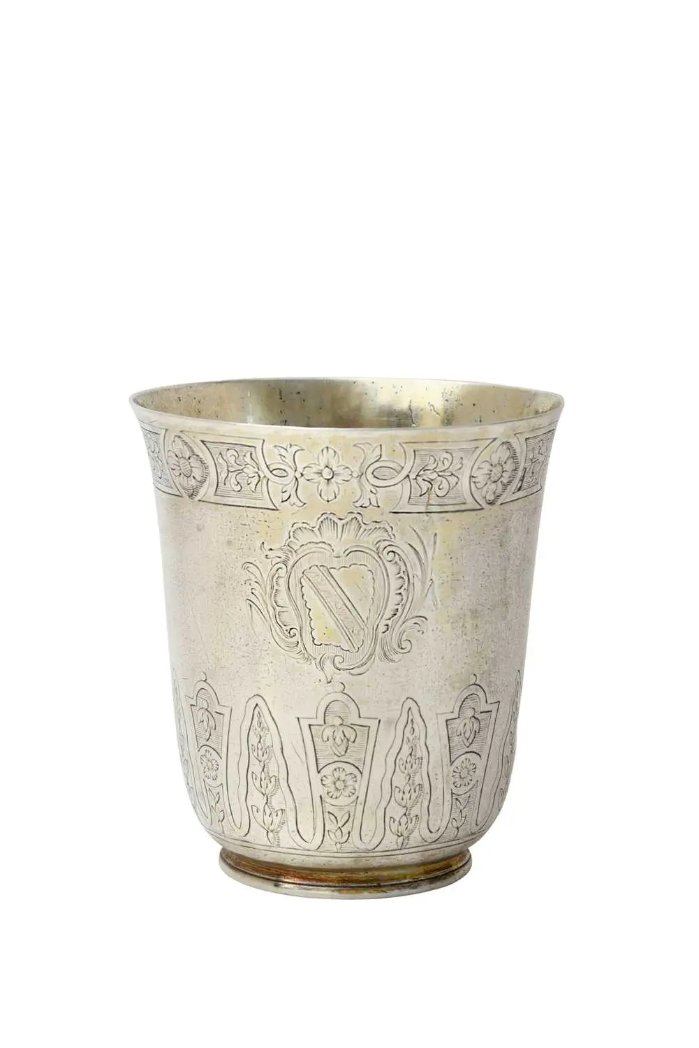 A William III Silver-Gilt Beaker Maker's Mark Worn, London, 1701