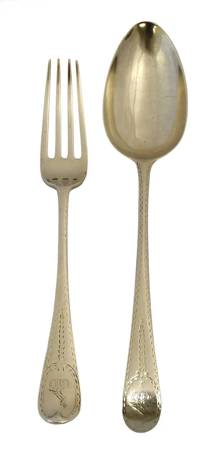 Six George III and Later Silver Table-Spoons and Eight Silver Table-Forks