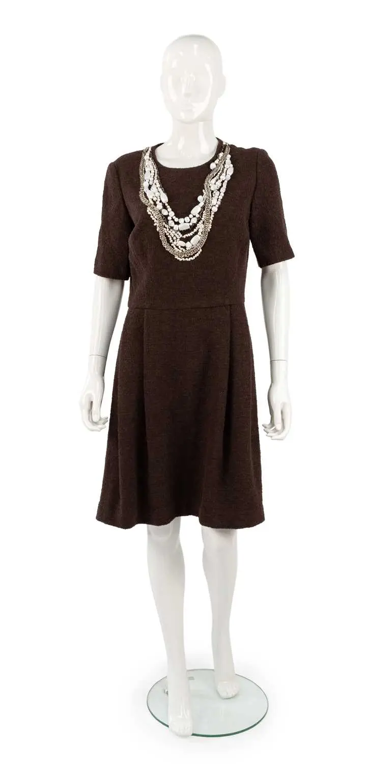 Oscar de la Renta Brown Wool Dress, Cruise 2009 Collection