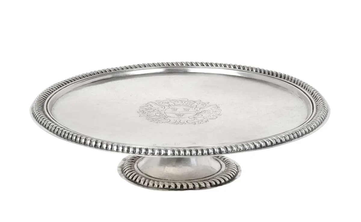A William III Silver Tazza Maker's Mark Worn, London, 1698, Maker's