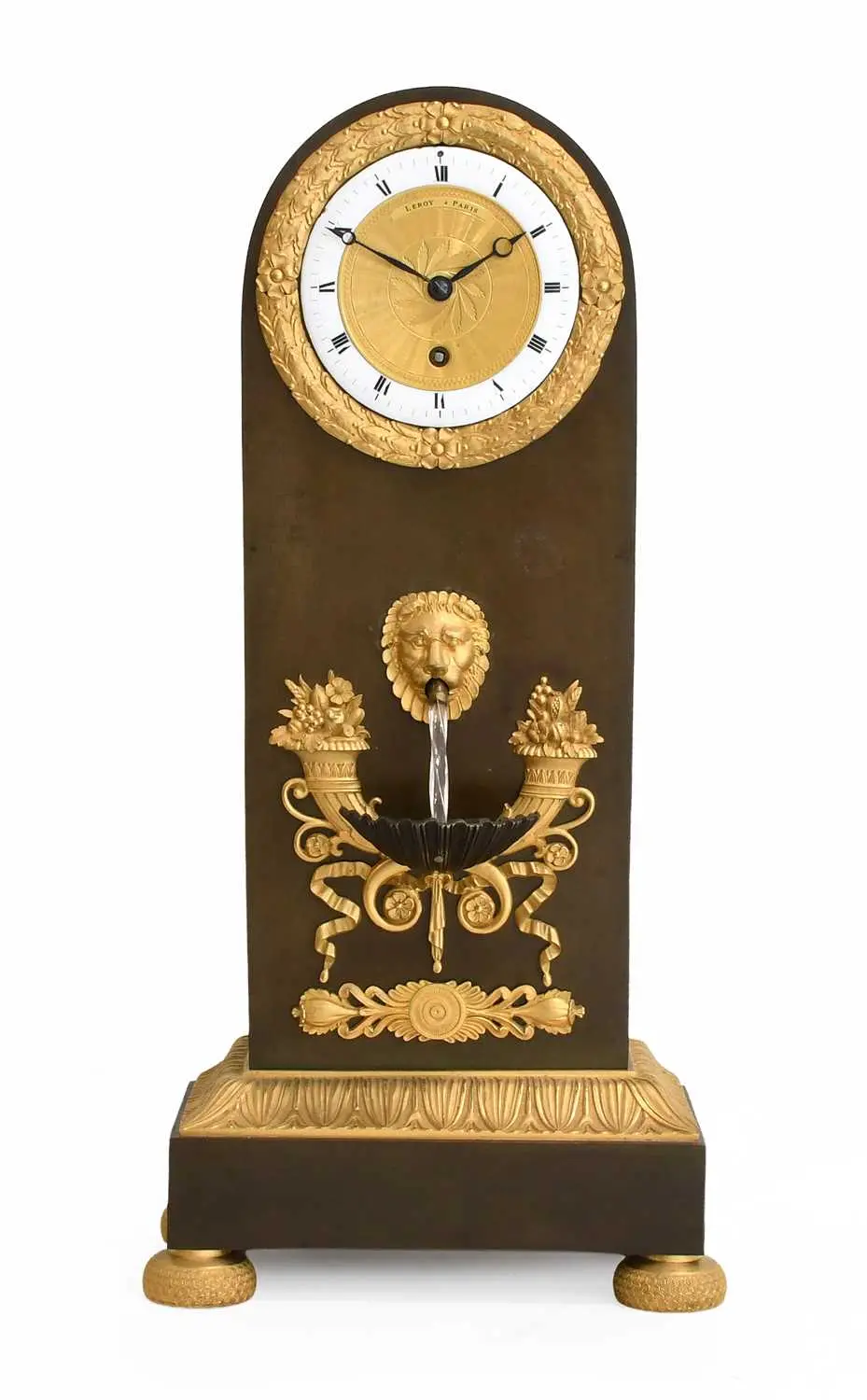 An Unusual French Parcel Gilt Bronze Automaton Water Fountain Mantel