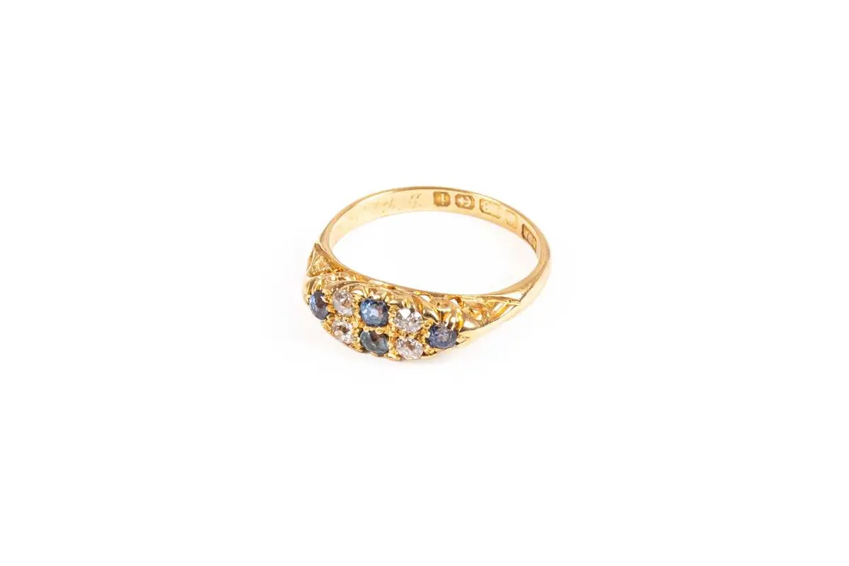 An 18 Carat Gold Sapphire and Diamond Ring