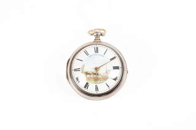A Silver "Speed The Plough" Pair Cased Verge Pocket Watch, signed
