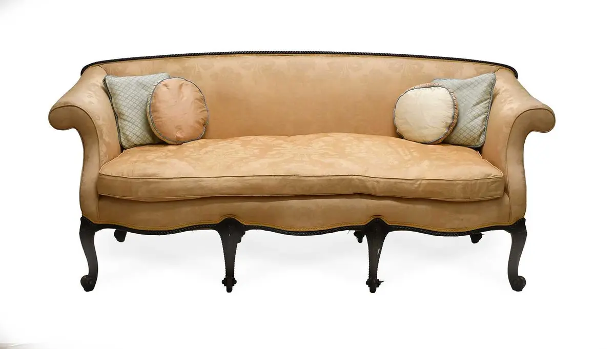 A Carved Mahogany Three-Seater Sofa, late 19th/20th century