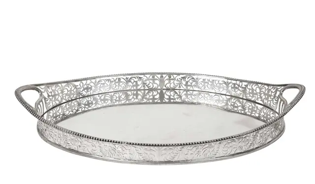 A Victorian Silver Gallery Tray by Charles Stuart Harris, London
