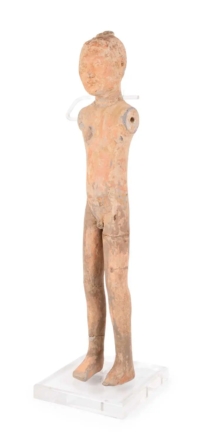 A Chinese Terracotta Figure of a Man, probably Han Dynasty