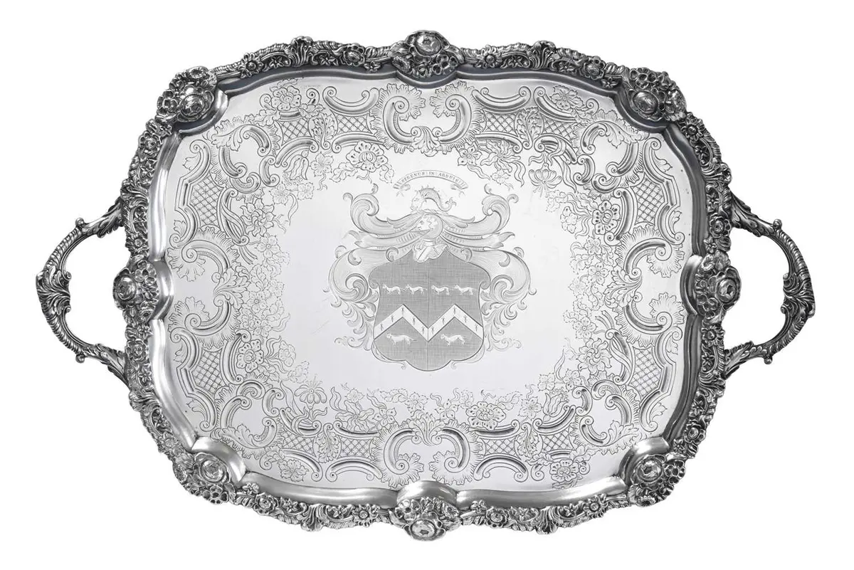 An Edward VII Silver Tray by Herbert Edward Barker and Frank Ernest
