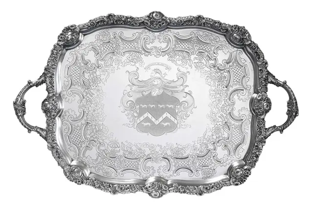 An Edward VII Silver Tray by Herbert Edward Barker and Frank Ernest