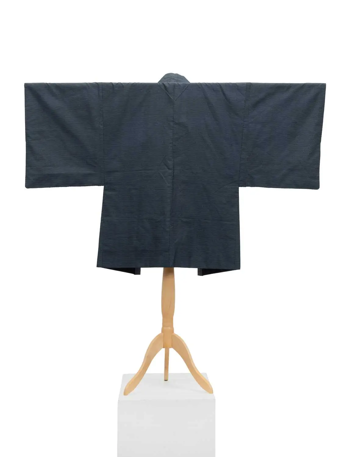Japanese Men's Black Silk Haori with Shunga Lining, Taishö/Showa Period