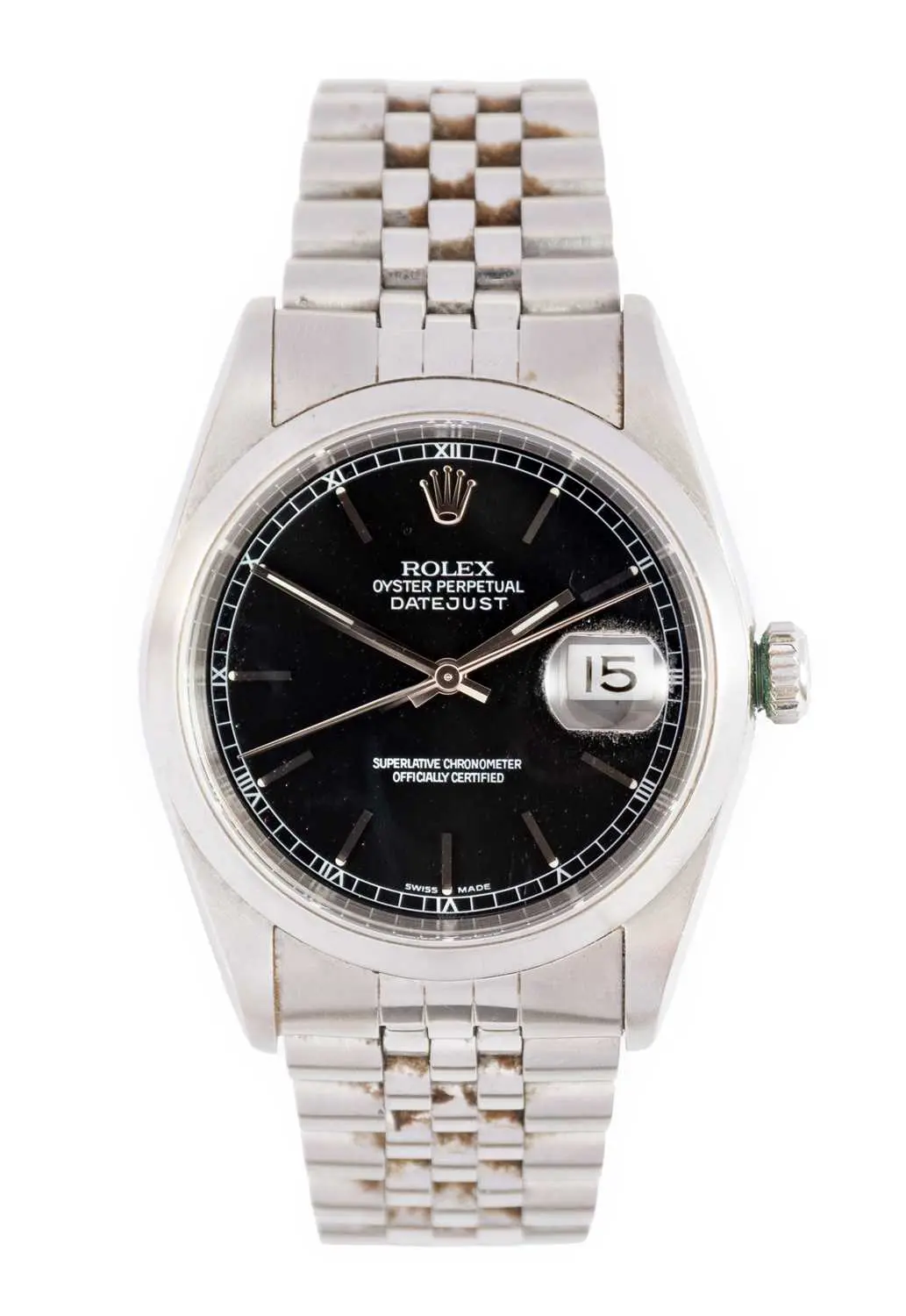 Rolex: A Stainless Steel Automatic Calendar Centre Seconds Wristwatch