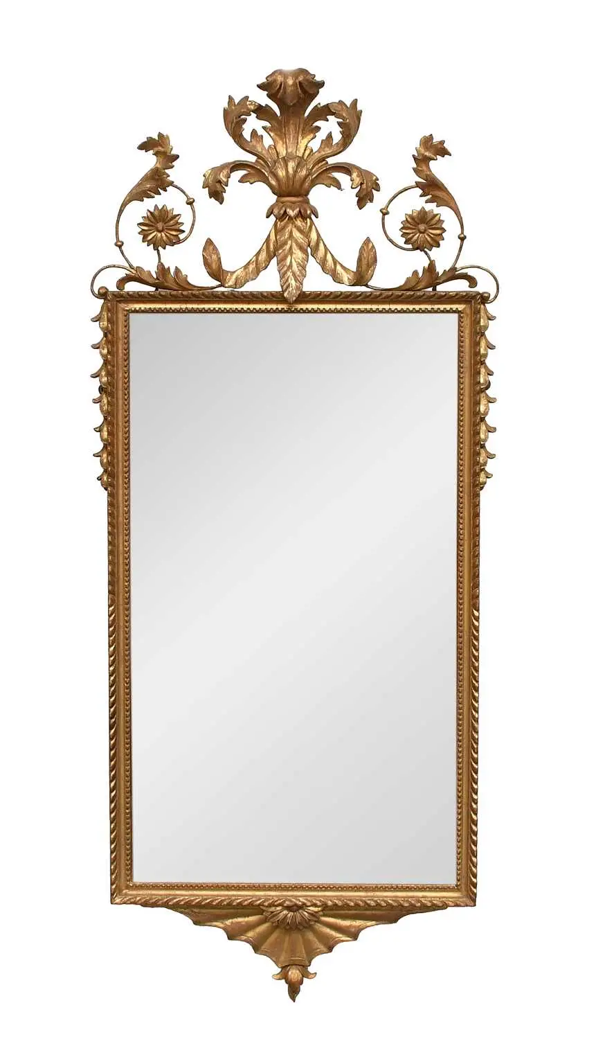 A George III Carved Giltwood Wall Mirror, late 18th century