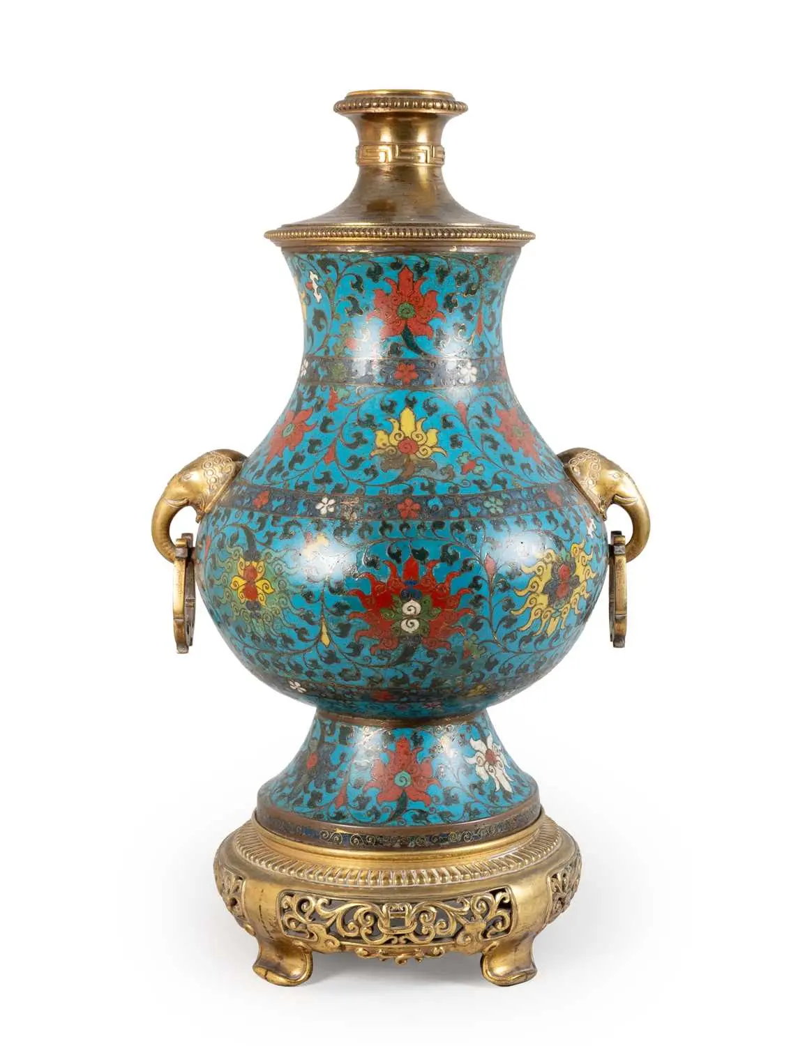 A Chinese Cloisonné Vase (Hu), Ming Dynasty, probably early 17th century