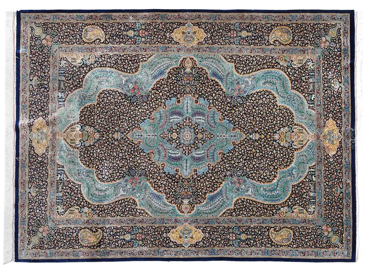 Very Fine Ghom Rug, Central Iran, Modern