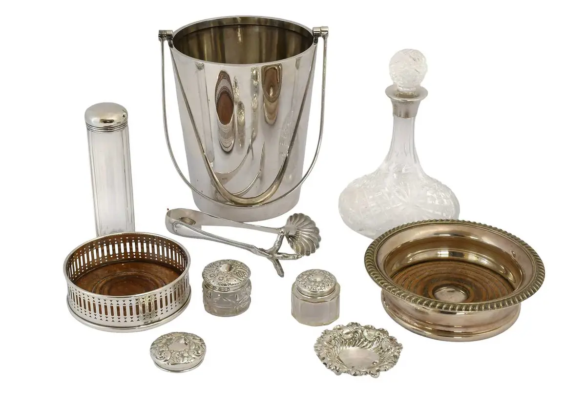 A Collection of Assorted Silver-Mounted and Silver Plate Items