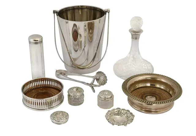 A Collection of Assorted Silver-Mounted and Silver Plate Items