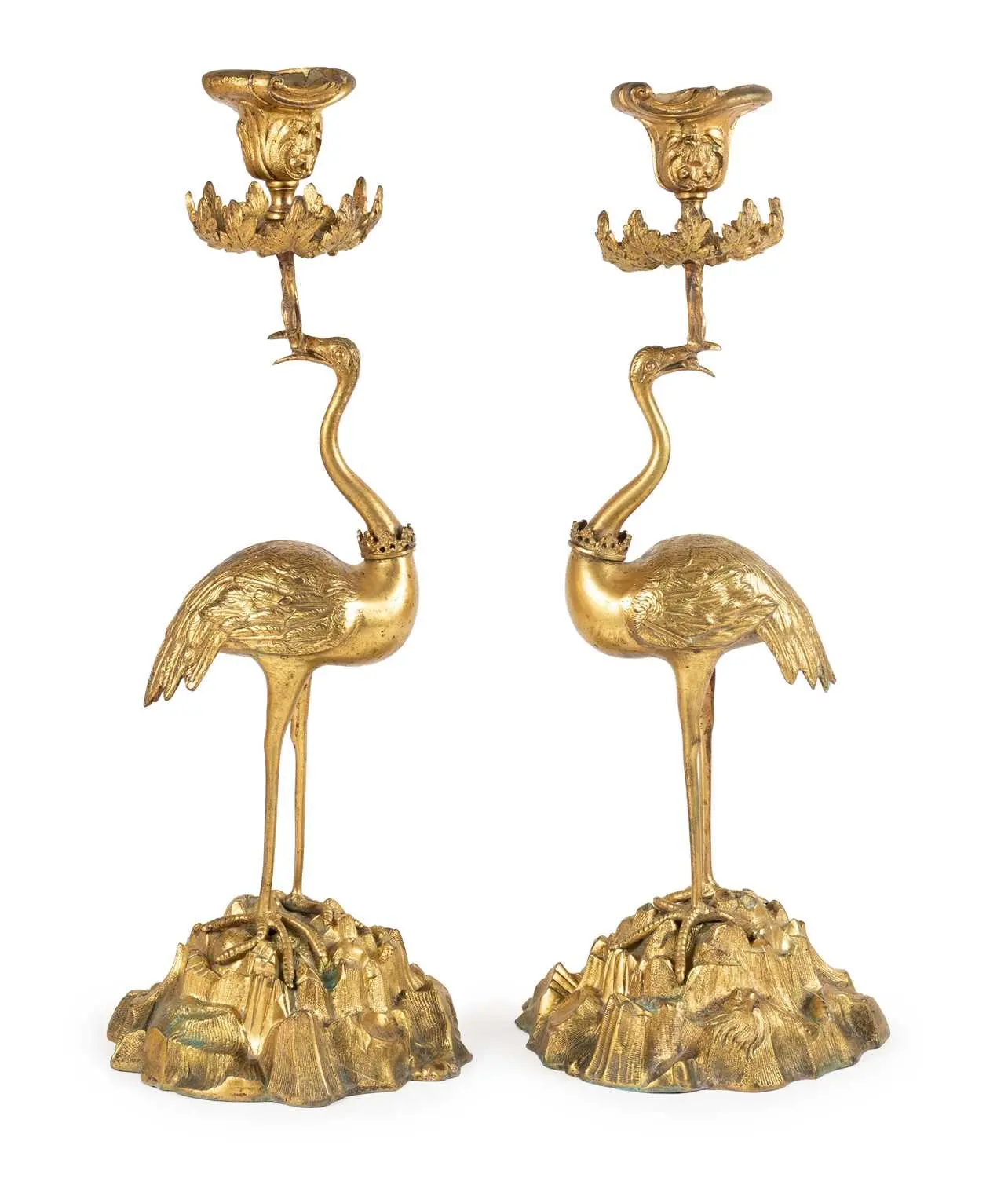 A Pair of Gilt-Metal Figural Candelabra, 19th century