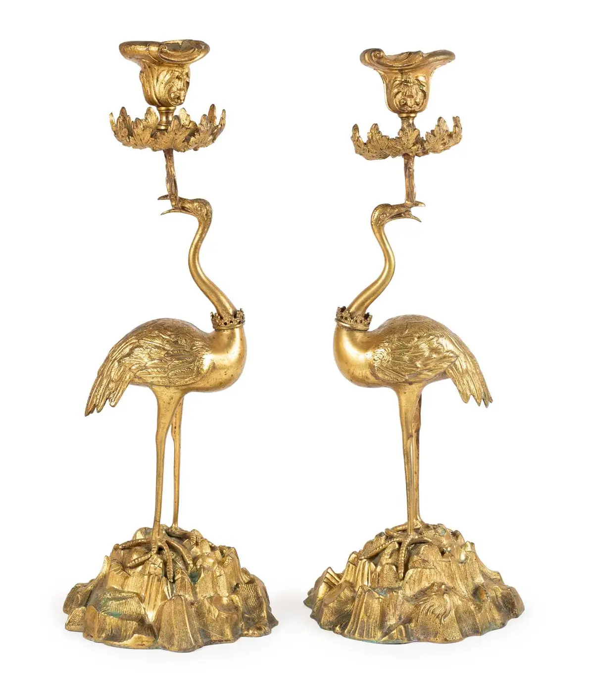 A Pair of Gilt-Metal Figural Candelabra, 19th century