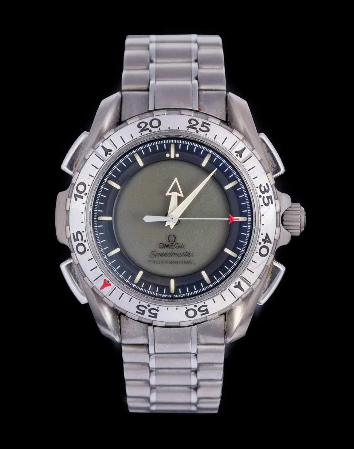 Omega: A Titanium Chronograph Wristwatch, signed Omega, model: Speedmaster