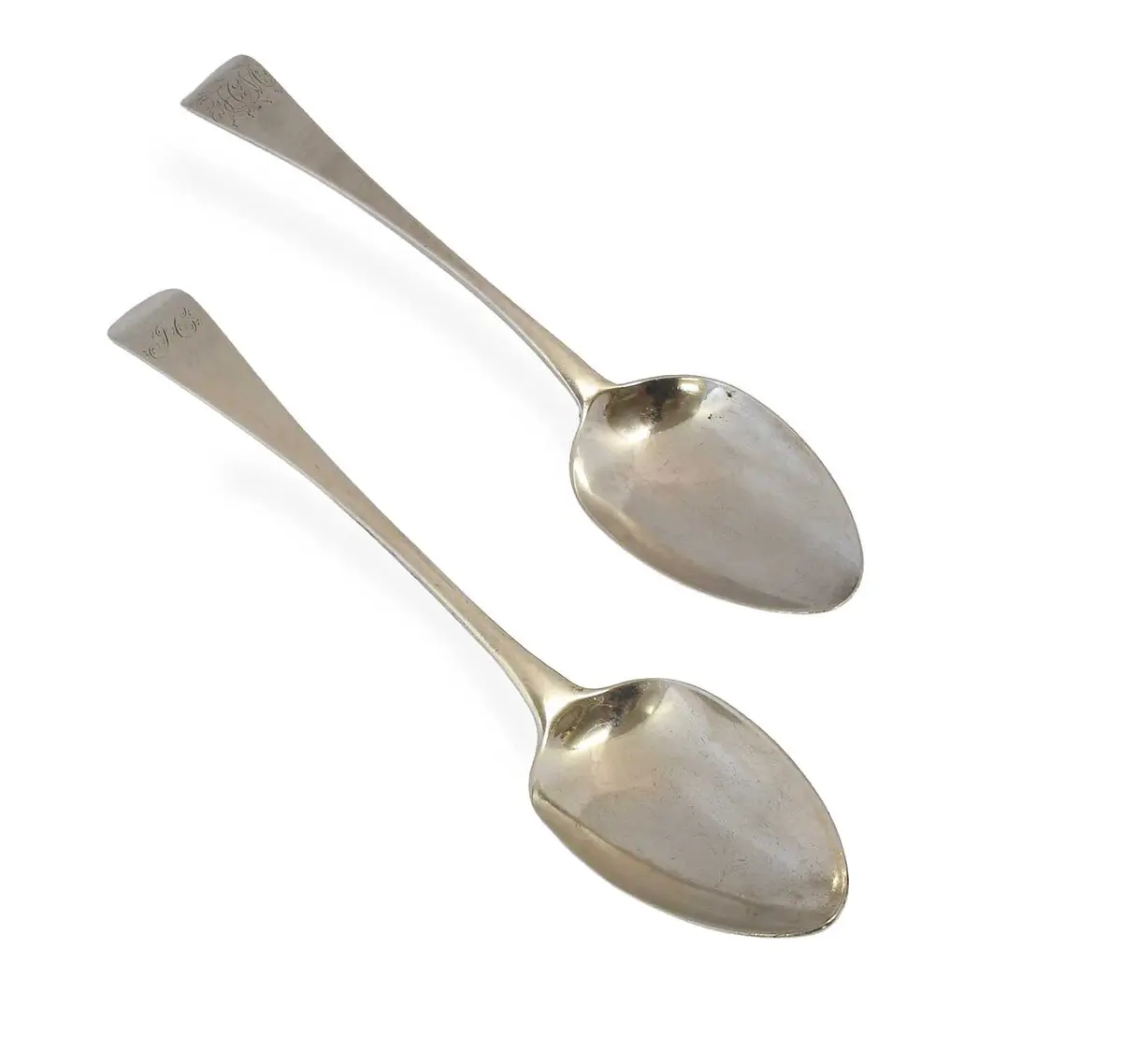 Two George III Silver Table-Spoons, Each With Worn Maker's Marks