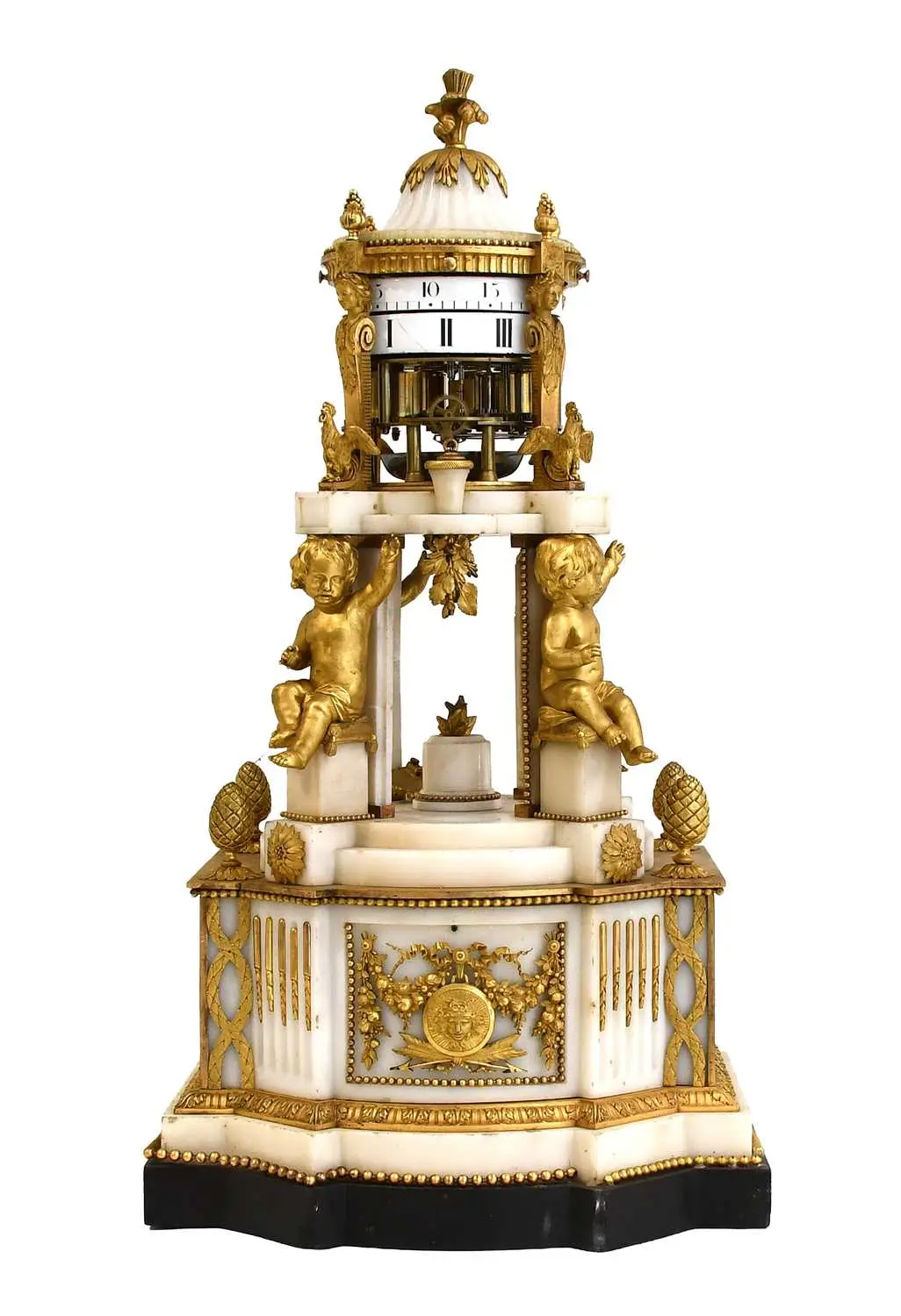 A French Louis XVI Temple D'Amour "Pendule a Cercle Tournant" Bronze