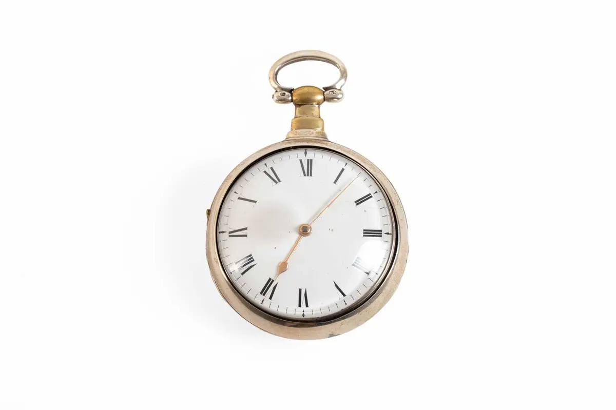 A Silver Pair Cased Rack Lever Pocket Watch, signed Rt Roskell, Liverpool