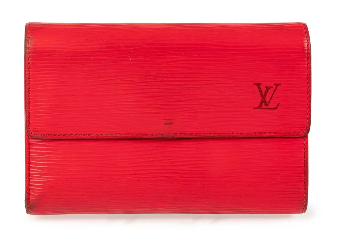 Louis Vuitton Red Epi Leather Wallet, C.2001