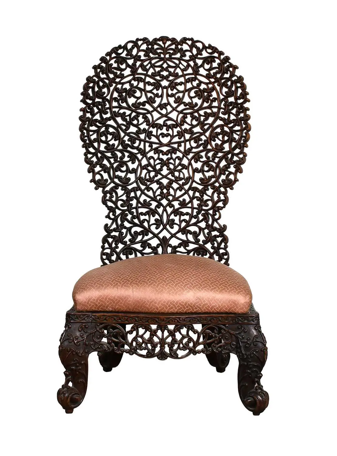 A Late 19th Century Bombay Blackwood Side Chair