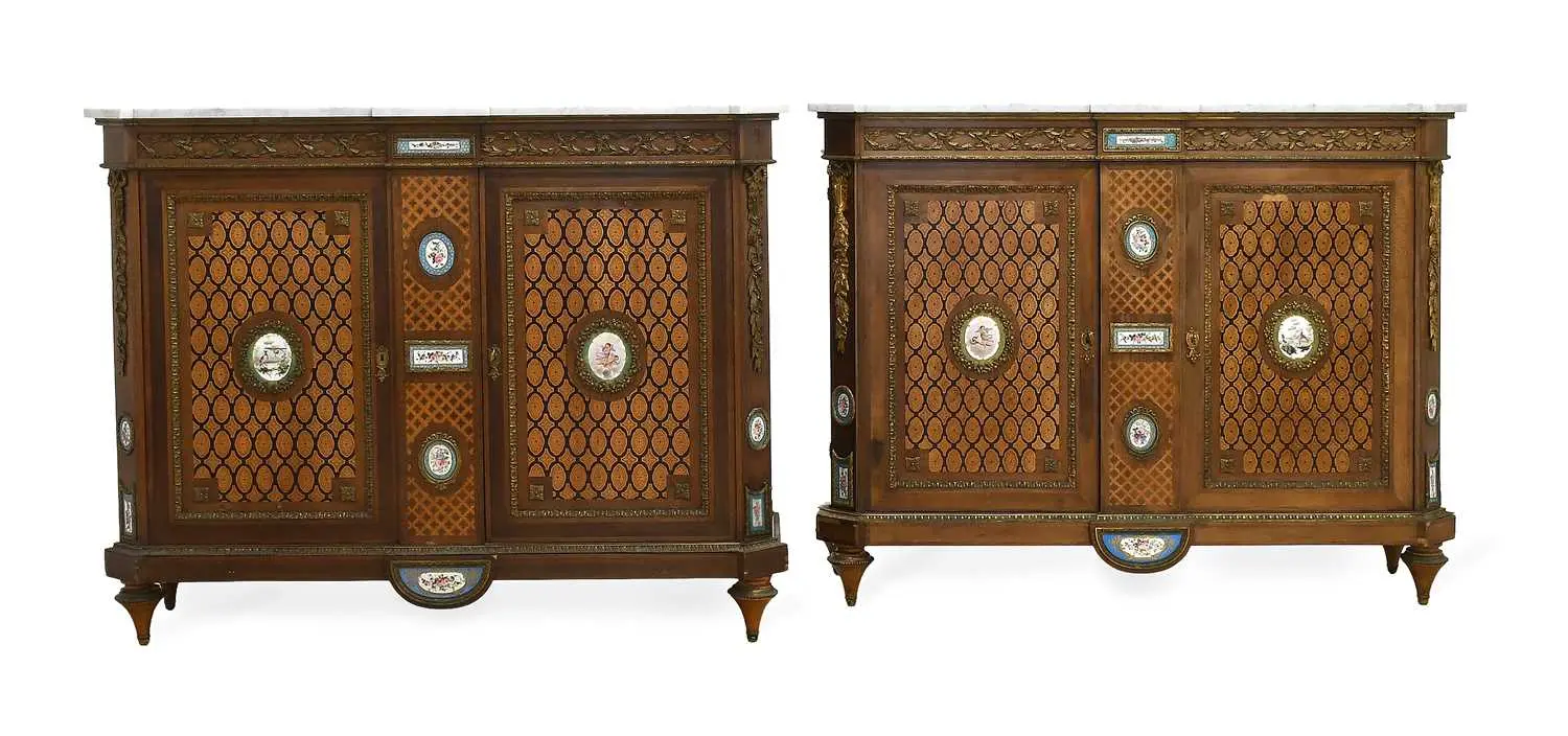 Jean-Louis-Benjamin Gros (fl.1850): A Pair of French Louis XVI-Style