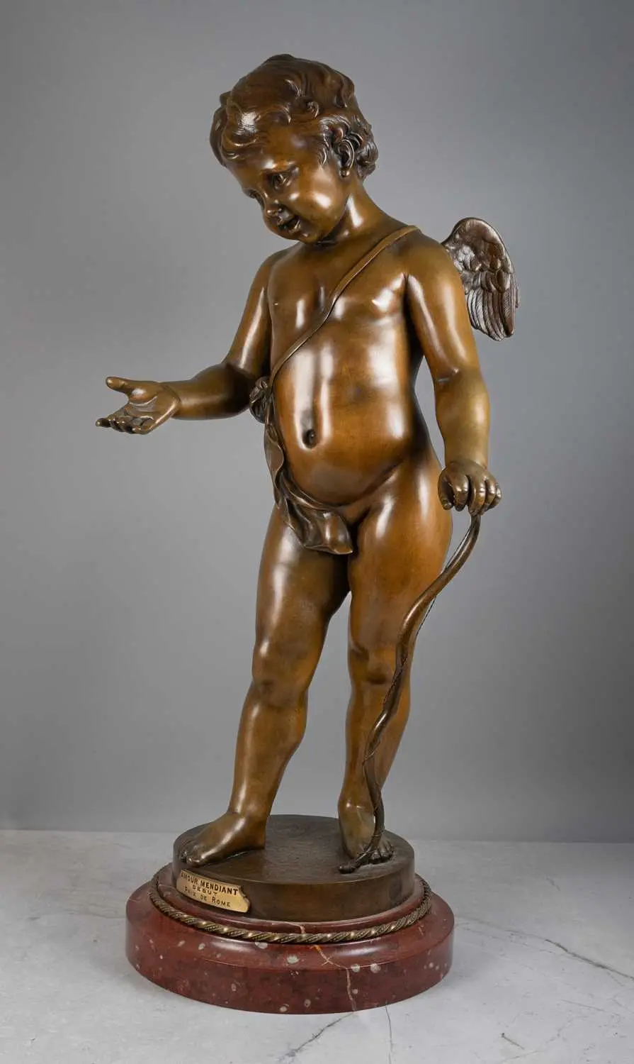 After Jean Didier Debut (1824-1893): Amour Mediant", A Bronze Figure