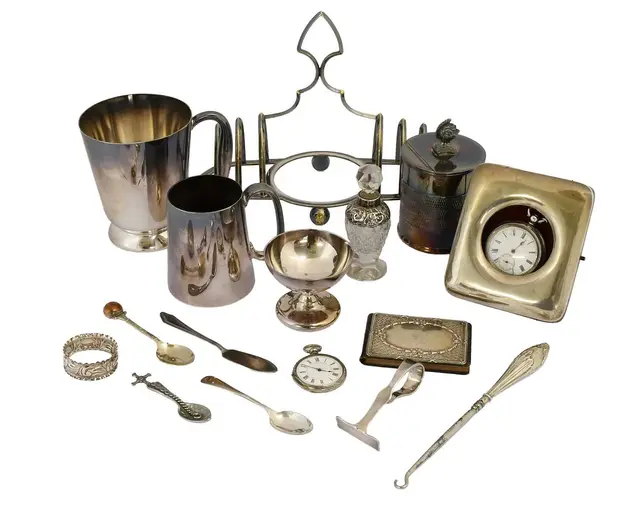 A Collection of Assorted Silver and Silver Plate