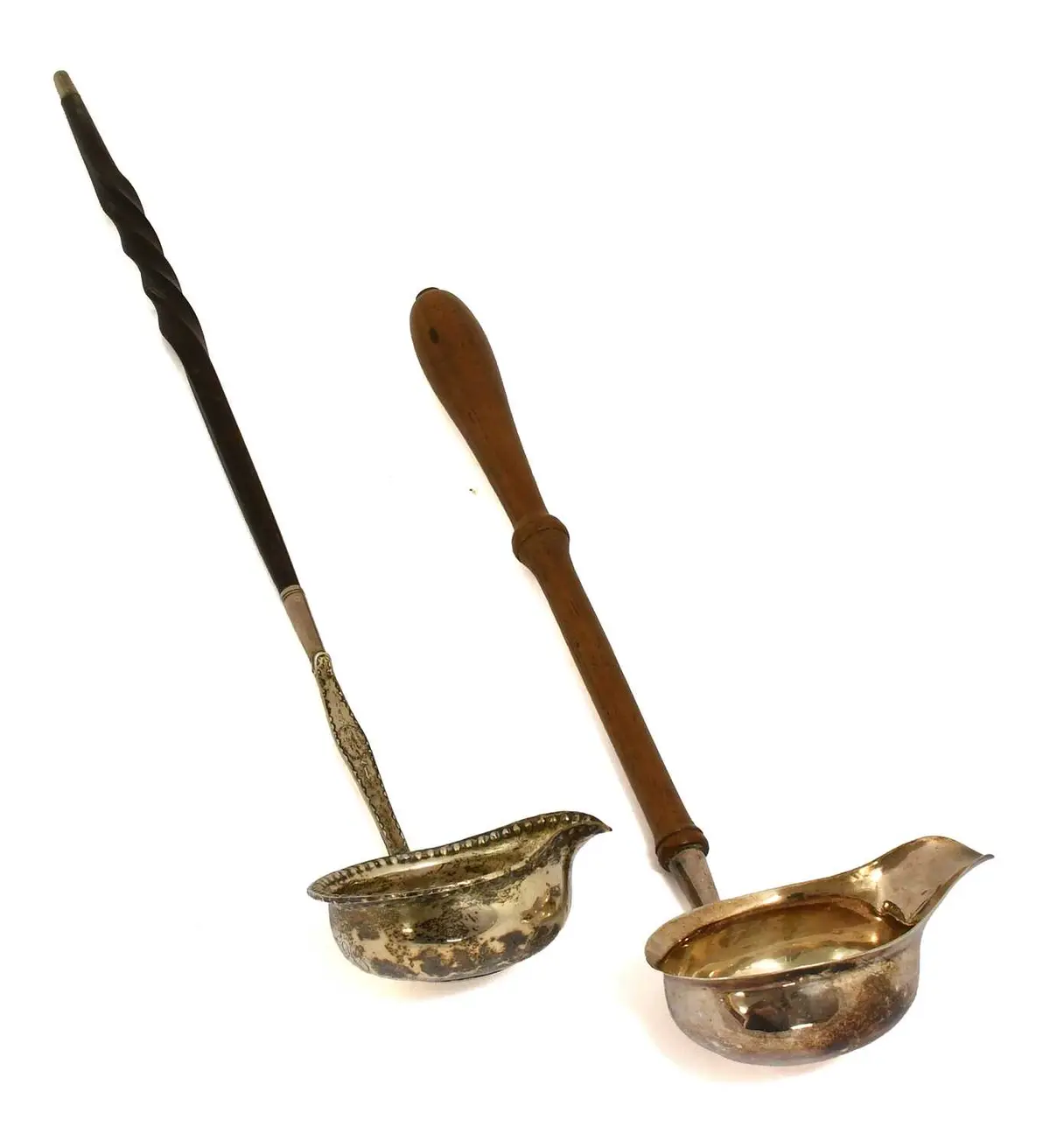 Two George III Silver Toddy-Ladles, With Twisted Whalebone or Turned-Wood