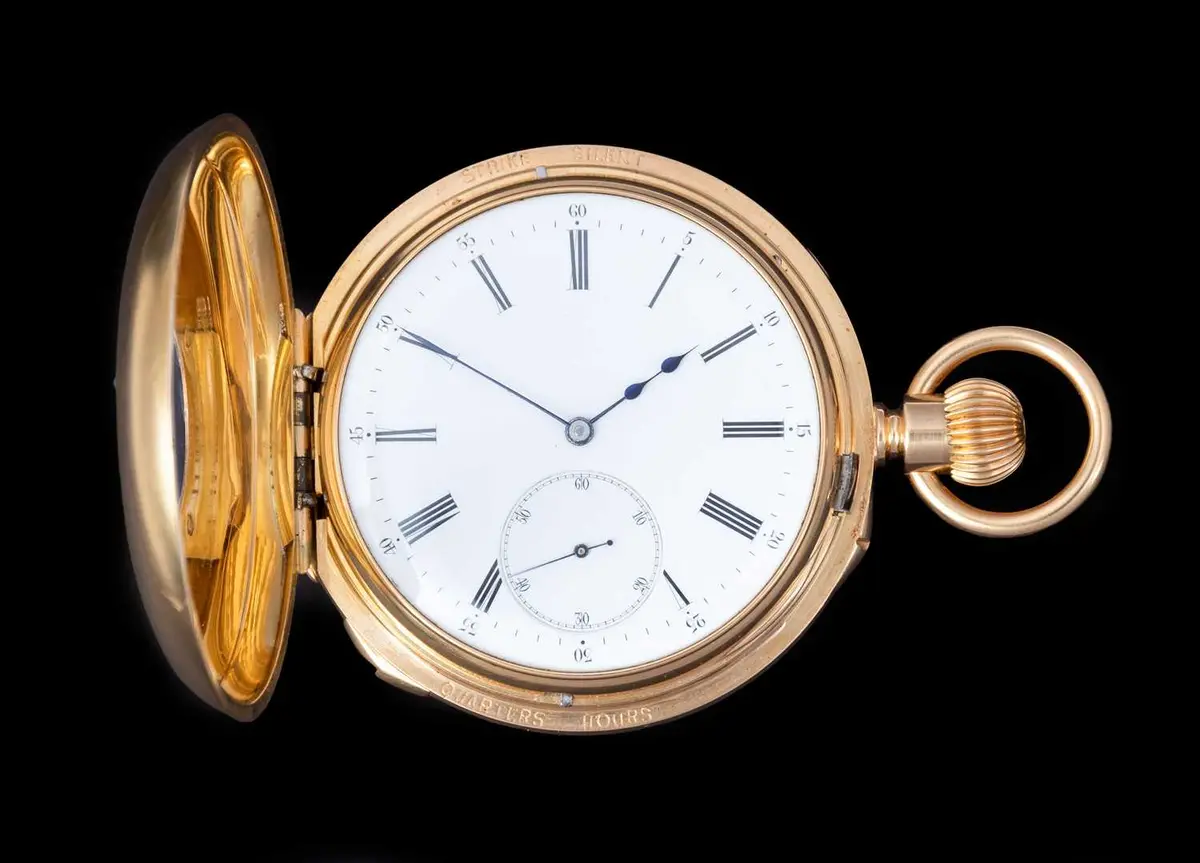 Klaftenberger: A Fine 18 Carat Gold Half Hunter Quarter and Hour Striking
