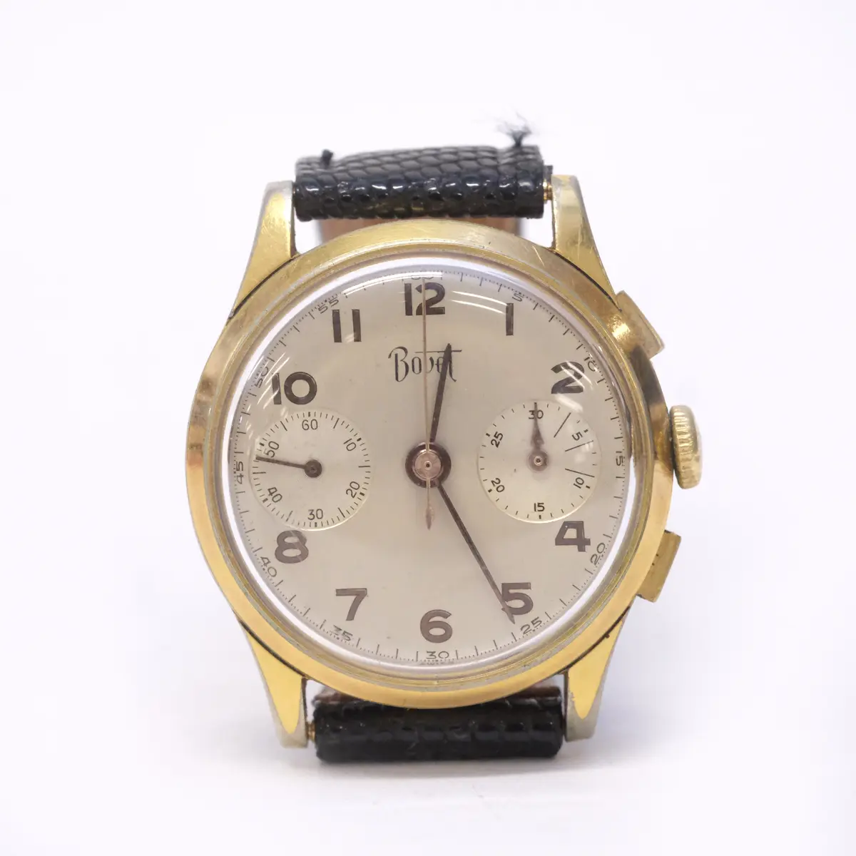 BOVET. ARMBANDSUR. MANUELL. GULD PÅ STÅL. 1930/40-TAL.