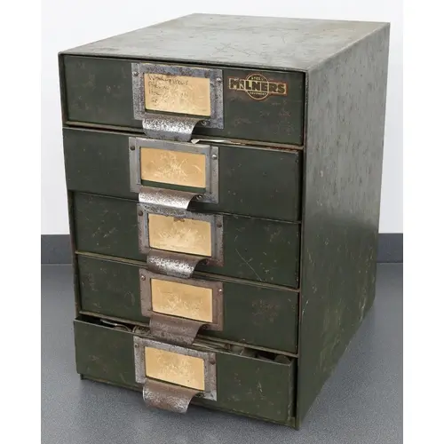 Metal five drawer storage chest containing a large quantity ...