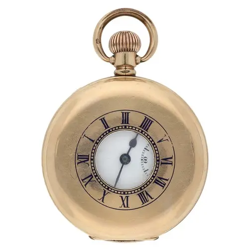 Astral gold plated lever half hunter pocket watch, signed 7 ...