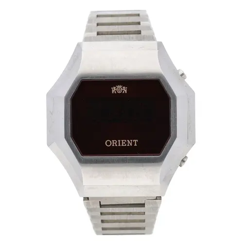 Rare Orient 'Touchtron' digital LED stainless steel gentlema...