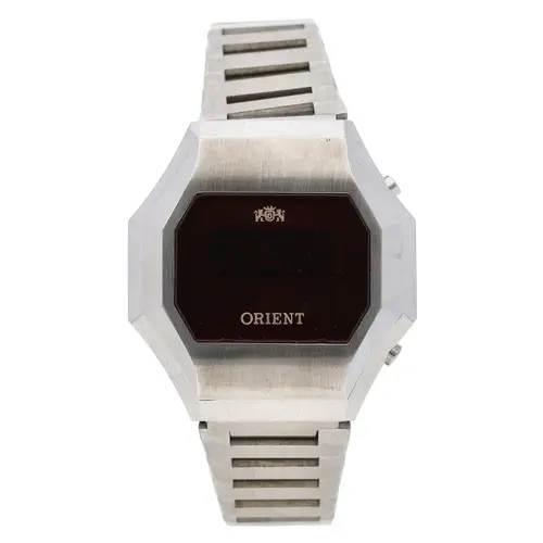 Rare Orient 'Touchtron' digital LED stainless steel gentlema...