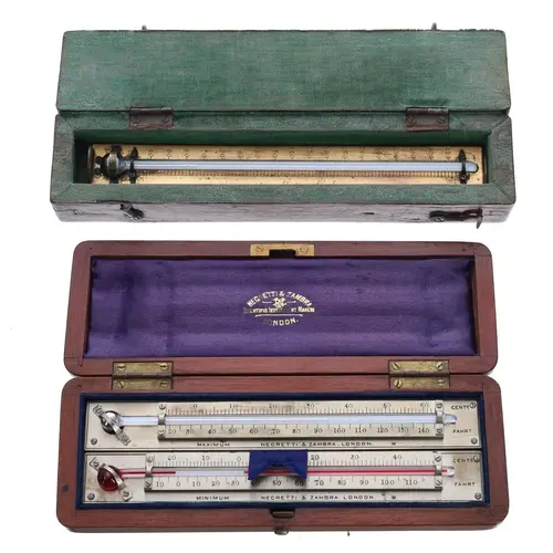 Pair of Negretti & Zambra late 19th century thermometers...